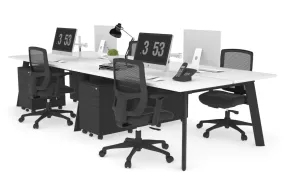 Switch - 4 Person Workstation Black Frame [1600L x 700W]