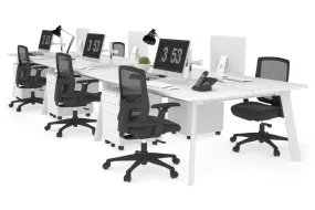 Switch - 6 Person Workstation White Frame [1200L x 700W]