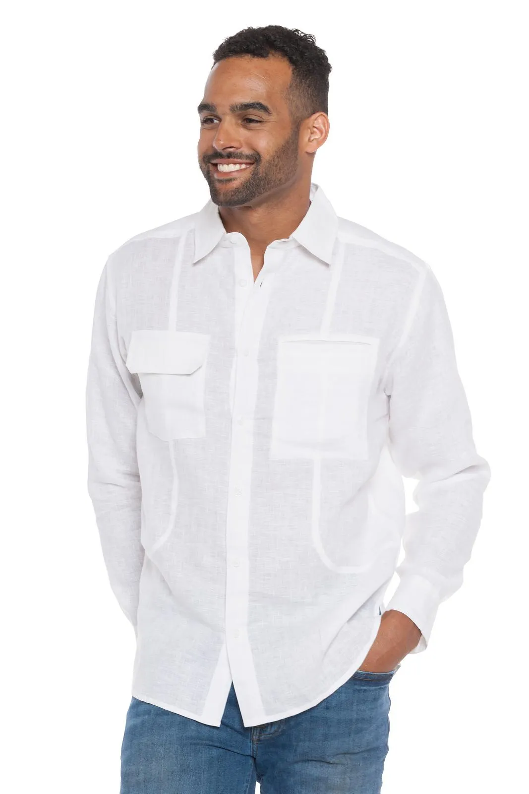 Tropic Breeze | Men's Long Sleeve Linen Shirt